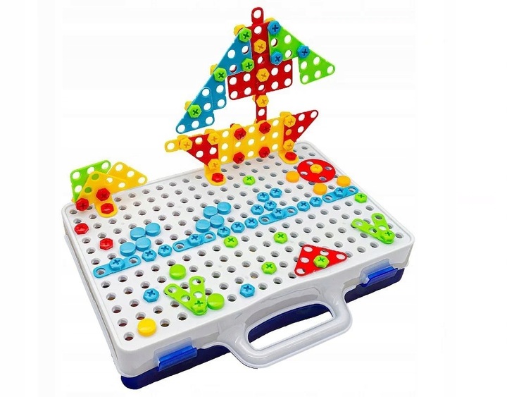 WKRĘTARKA WIERTARKA ZESTAW KONSTRUKCYJNY ŚRUBKI 3D ZESTAW MAJSTERKOWICZA Wiek dziecka 3 lata +